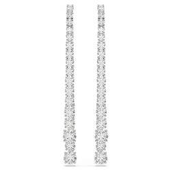 Swarovski Matrix Graduated Round Crystal Drop Earrings Rhodium Plated