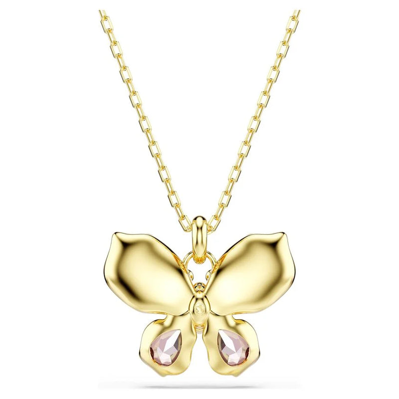 Swarovski Idyllia Mixed Cuts, Pave, Multicoloured Butterfly Pendant. Gold Plated