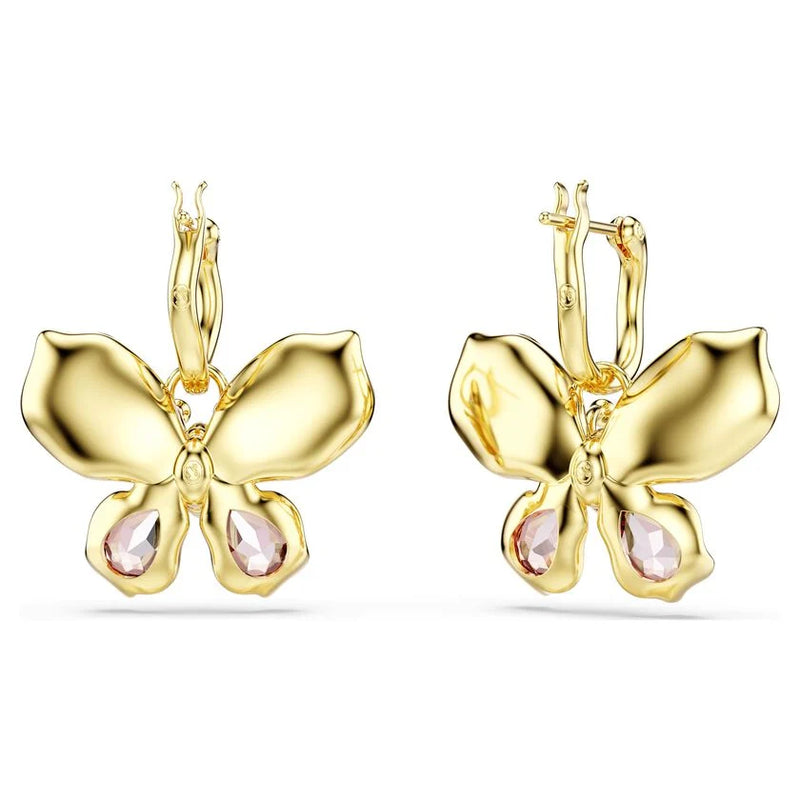 Swarovski Idyllia Mixed Cuts, Pave, Multicoloured Butterfly Earrings. Gold Plated