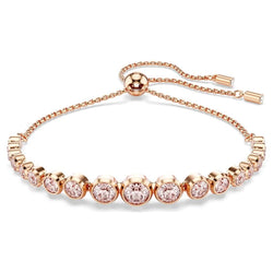 Swarovski Imber Pink Round Cut Graduated Tennis Bracelet Rose Gold Plated