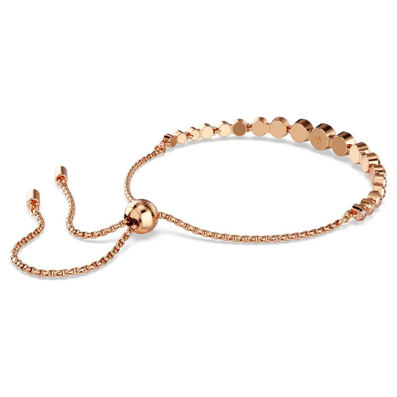 Swarovski Imber Pink Round Cut Graduated Tennis Bracelet Rose Gold Plated