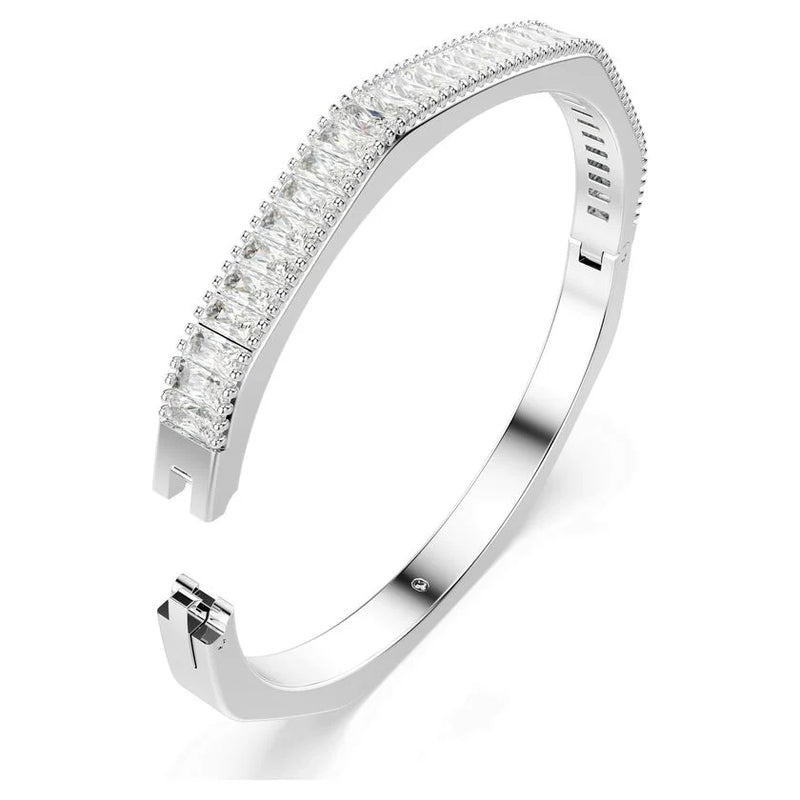 Swarovski Matrix Baguette Cut Bangle Rhodium Plated