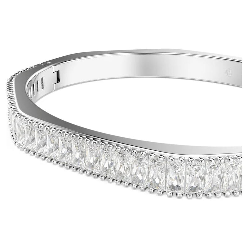 Swarovski Matrix Baguette Cut Bangle Rhodium Plated