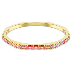 Swarovski Matrix Pink Baguette Cut Bangle Gold Plated