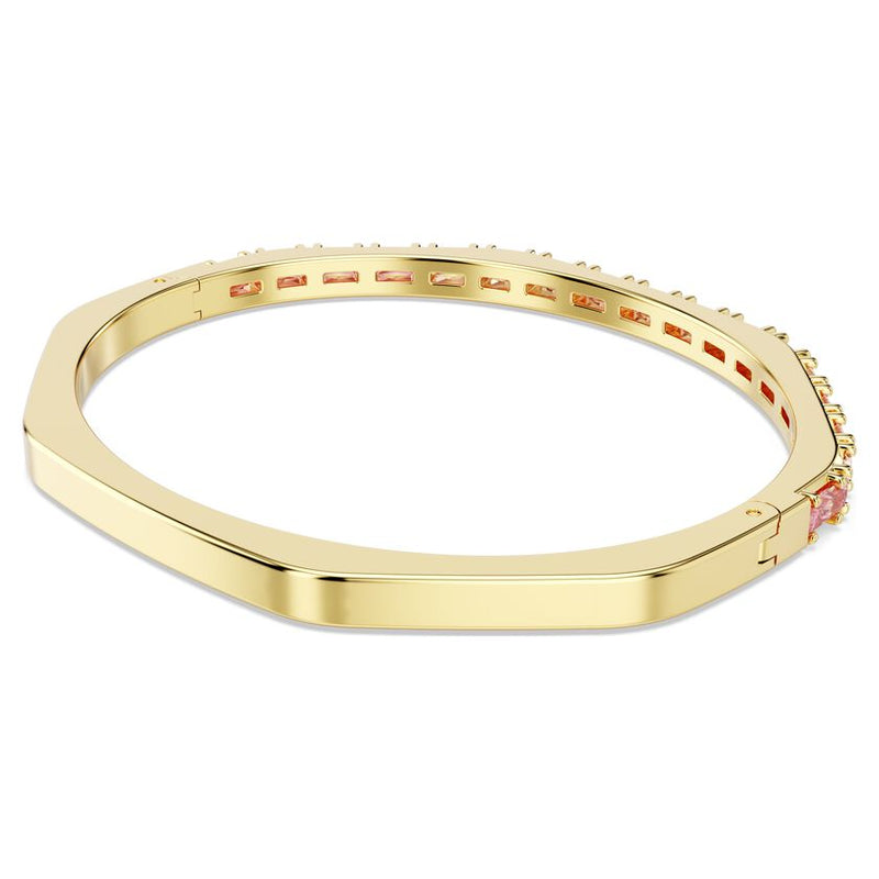 Swarovski Matrix Pink Baguette Cut Bangle Gold Plated