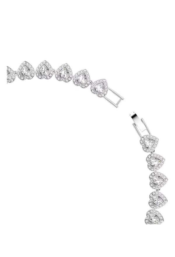 Swarovski Ariana Grande 2025 Capsule Collection: Angelic All Around Heart Necklace Rhodium Plated