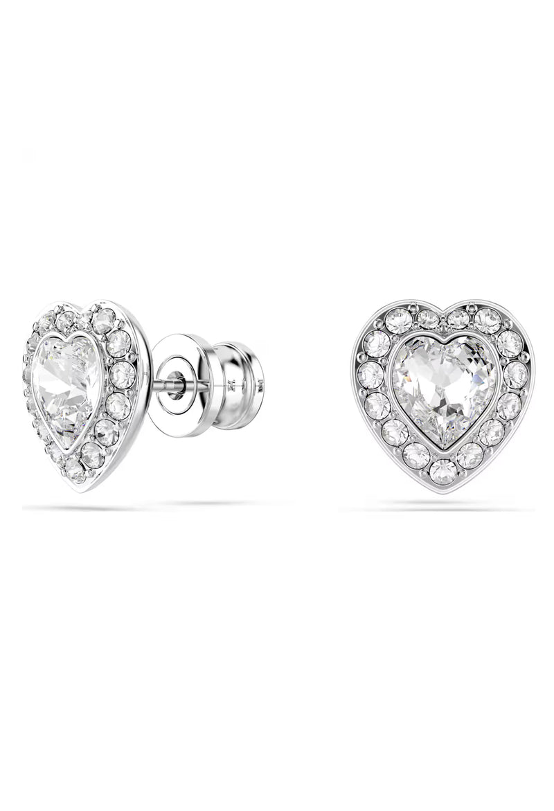 Swarovski Ariana Grande 2025 Capsule Collection: Angelic Heart Stud Earrings Rhodium Plated