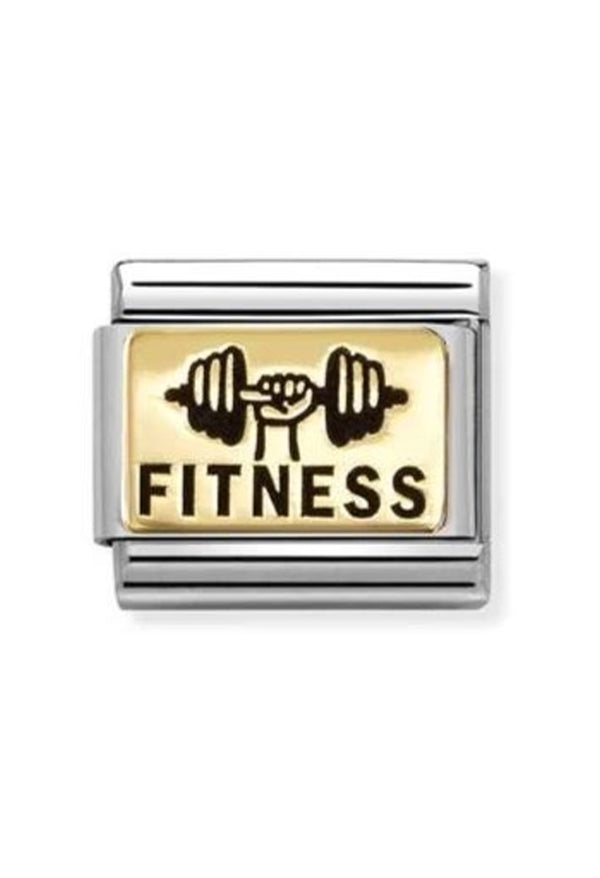 Nomination Composable Classic PLATES FITNESS in Steel and 18k Gold