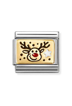 Nomination Composable Classic Plates Reindeer Red Nose