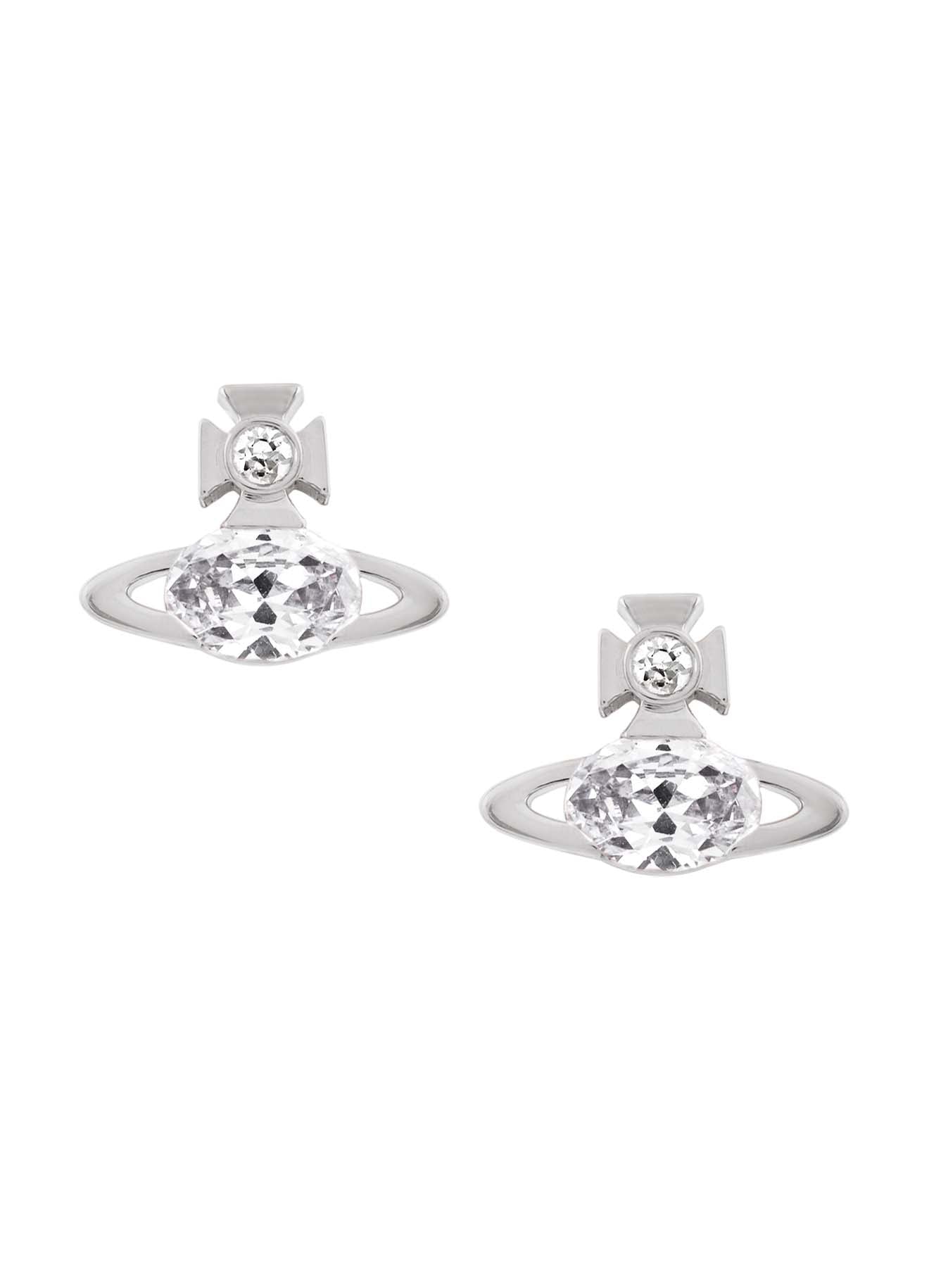 Vivienne Westwood Allie Cubic Zirconia Earrings Platinum Plated