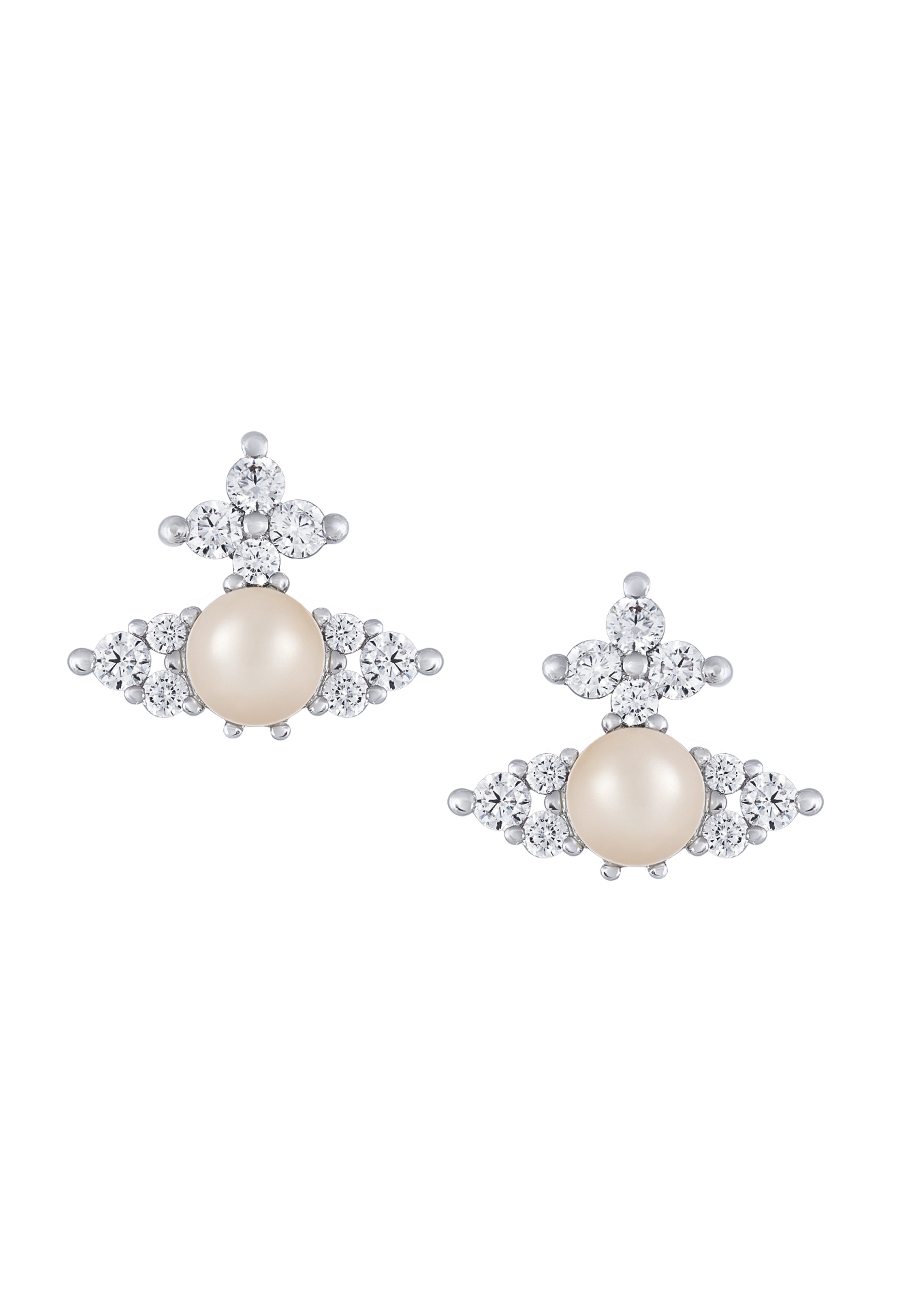 Vivienne Westwood Feodora Pearl Earrings Platinum Plated