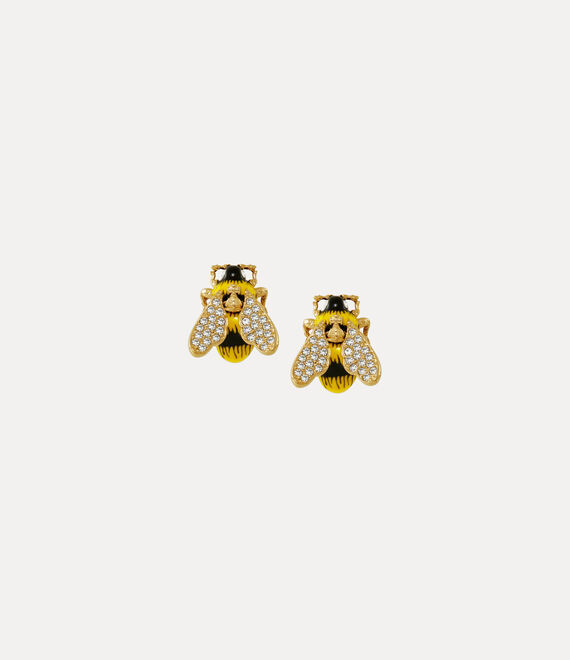 Vivienne Westwood Large Bumble Bee Earrings Gold Plated