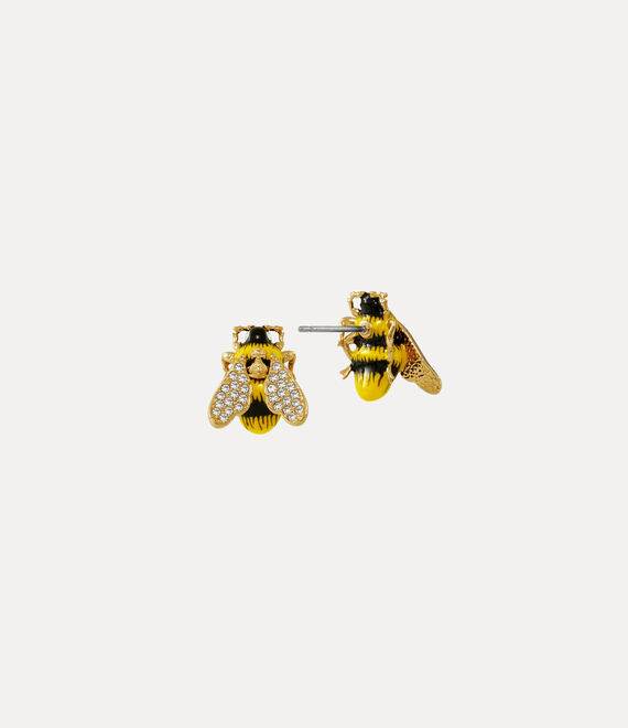 Vivienne Westwood Large Bumble Bee Earrings Gold Plated