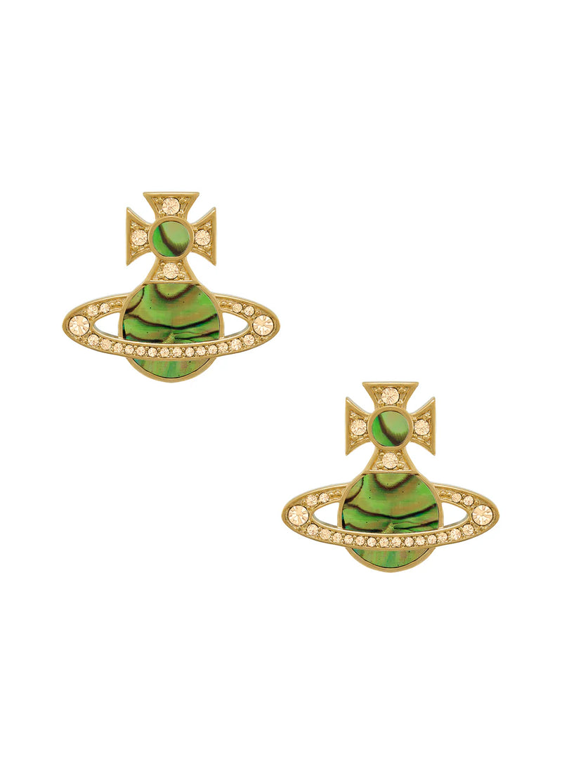 Vivienne Westwood Green Rina Earrings Gold Plated