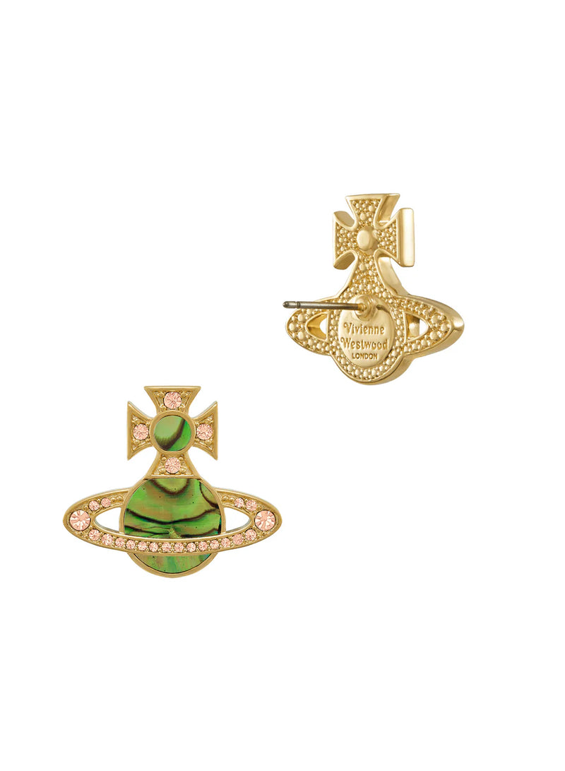 Vivienne Westwood Green Rina Earrings Gold Plated