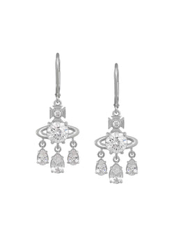 Vivienne Westwood Joaquina CZ Earrings Platinum Plated