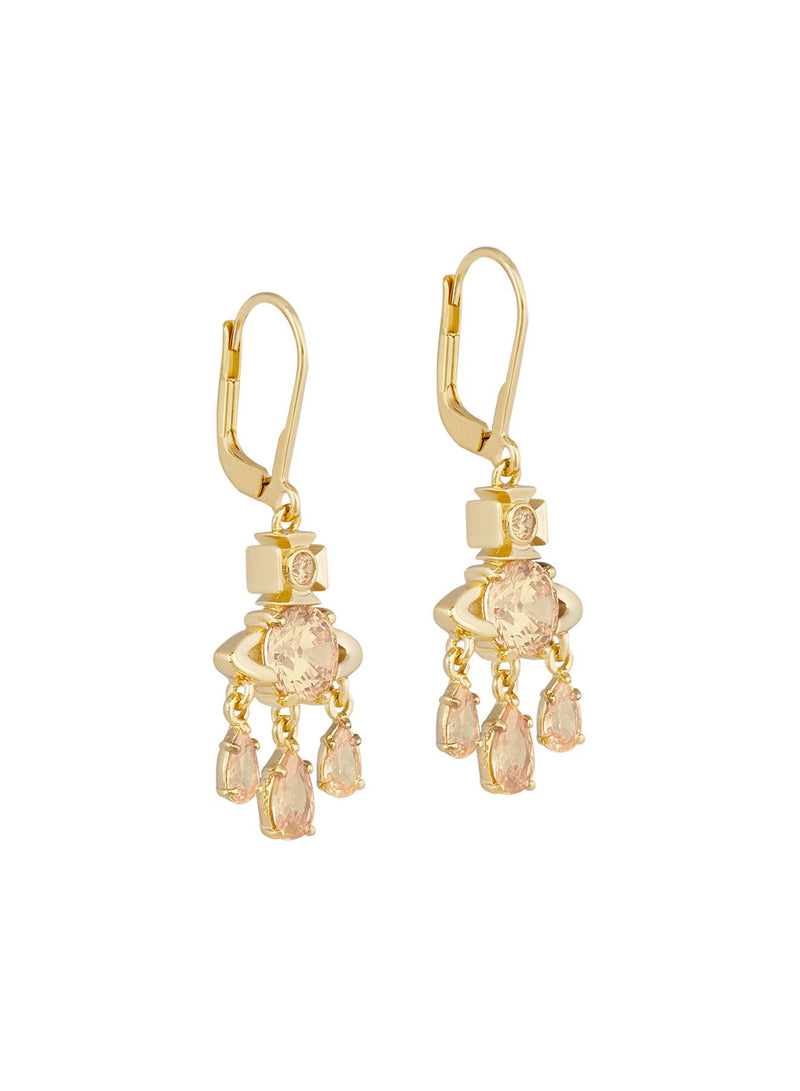 Vivienne Westwood Joaquina CZ Drop Earrings Gold Plated