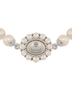 Vivienne Westwood Amaya Large Pearl Necklace Platinum Plated