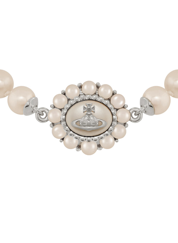 Vivienne Westwood Amaya Large Pearl Necklace Platinum Plated