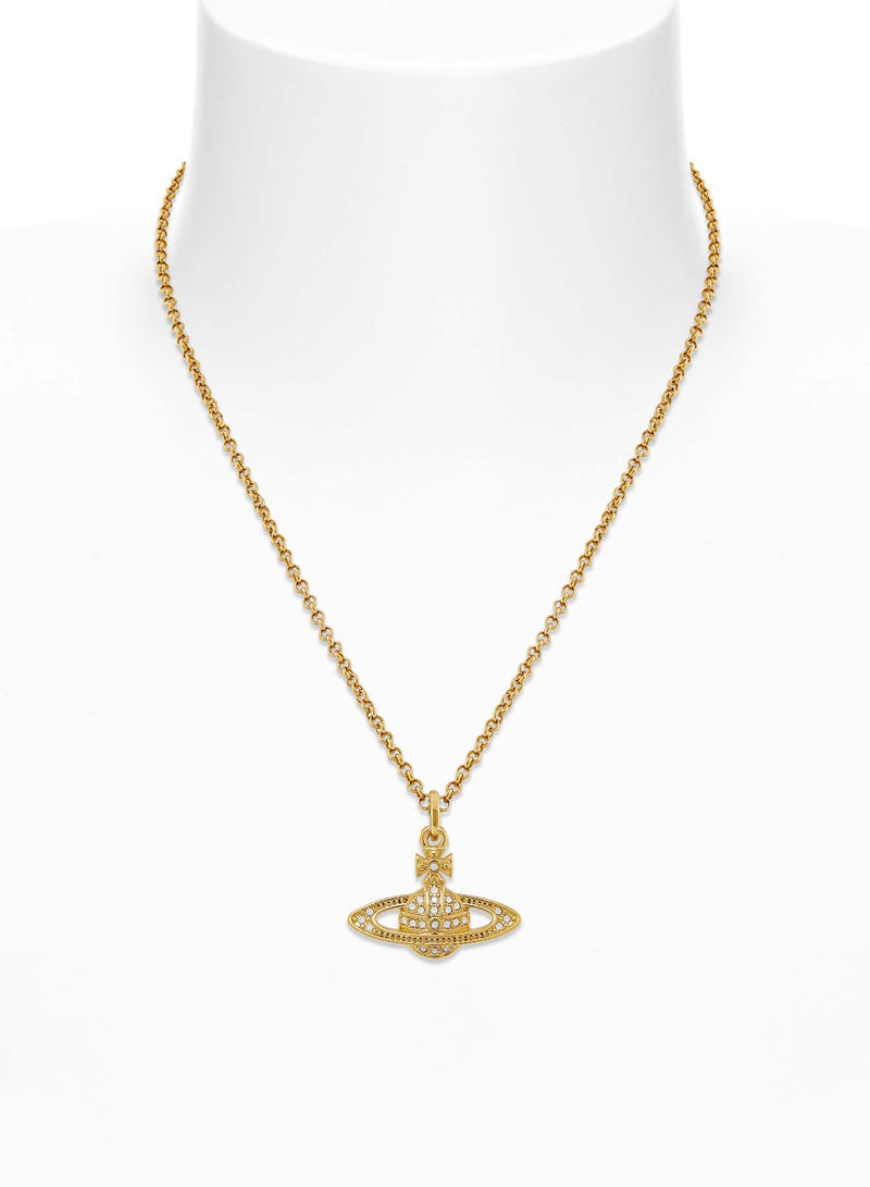 Vivienne Westwood White Opal Mini Bas Relief Pendant Gold Plated