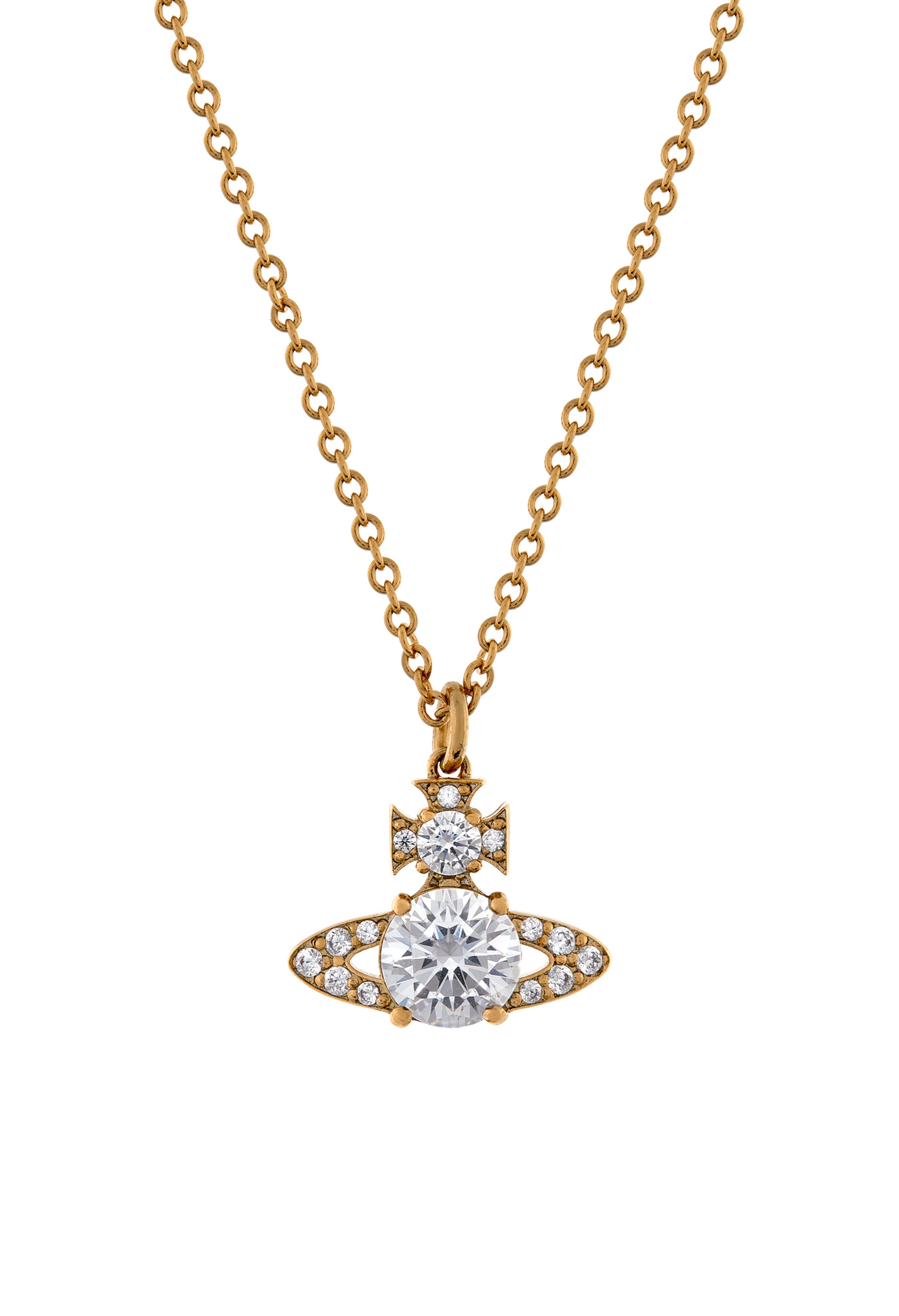 Vivienne Westwood Ismene White CZ Pendant in Gold Plated