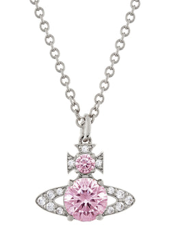 Vivienne Westwood Ismene Pink White CZ Pendant Platinum Plated