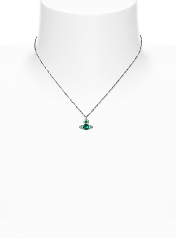 Vivienne Westwood Ismene Green CZ Pendant Platinum Plated