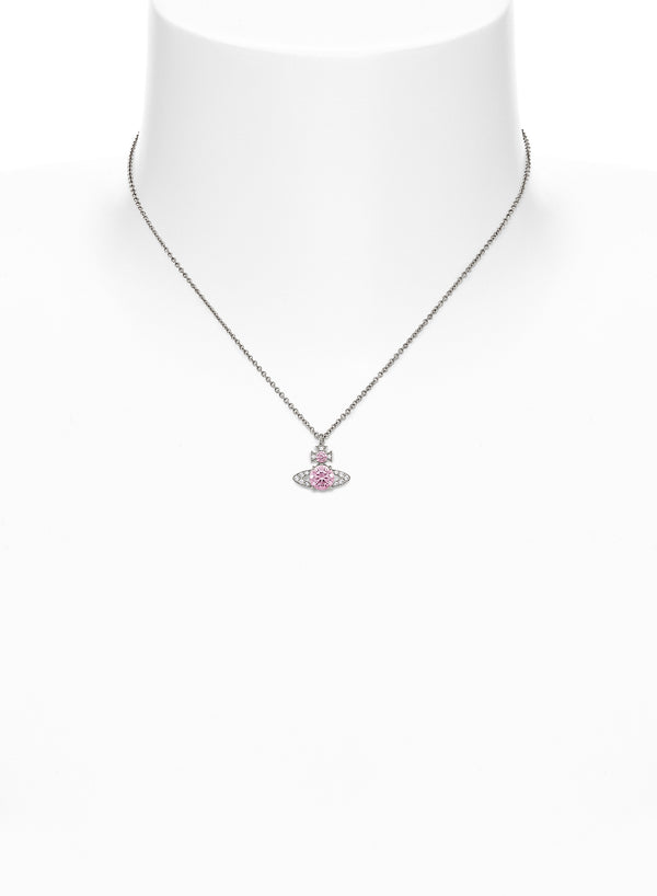 Vivienne Westwood Ismene Pink White CZ Pendant Platinum Plated