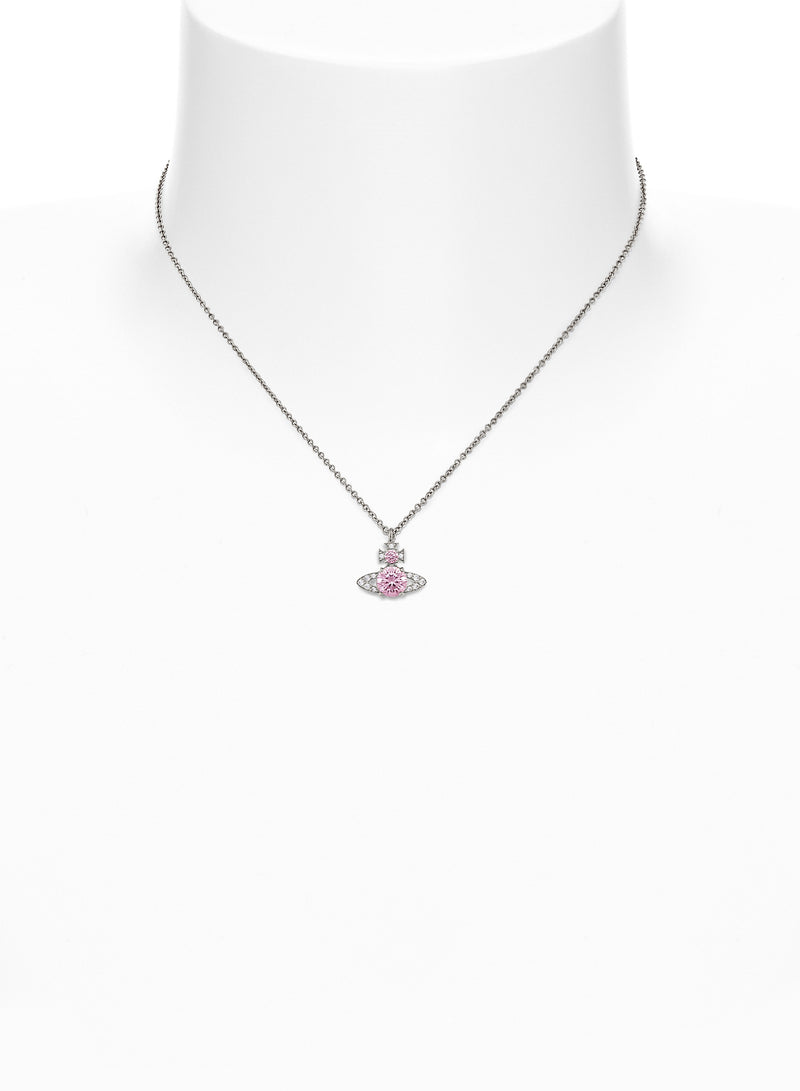 Vivienne Westwood Ismene Pink White CZ Pendant Platinum Plated