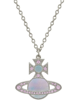 Vivienne Westwood Pink Rina Pendant Platinum Plated