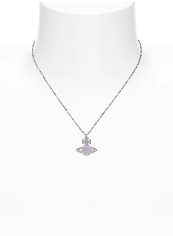 Vivienne Westwood Pink Rina Pendant Platinum Plated