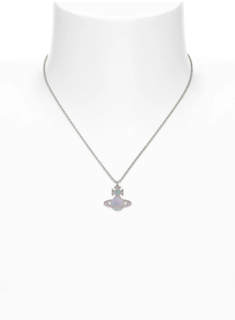 Vivienne Westwood Pink Rina Pendant Platinum Plated