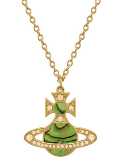 Vivienne Westwood Green Rina Pendant Gold Plated