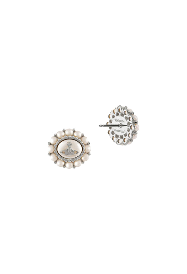 Vivienne Westwood Small Amaya Pearl Earrings Platinum Plated