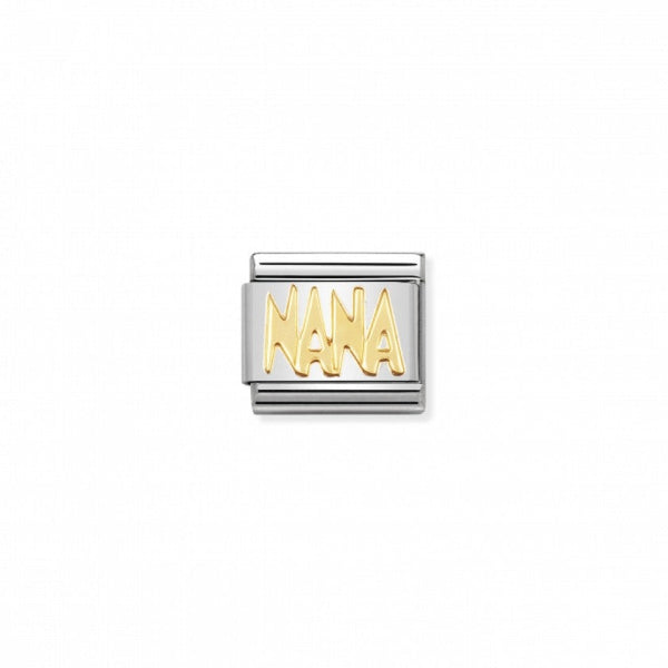 Nomination Composable Classic Link WRITINGS NANA in 18k gold