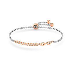 Nomination Milleluci Infinity Cubic Zirconia Bracelet Stainless Steel Rose Gold Plated