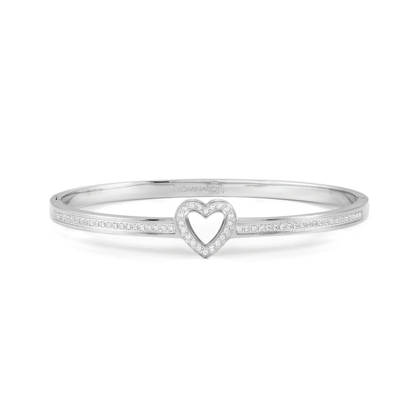 Nomination Pretty Bangles in steel and cz Heart