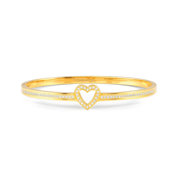 Nomination Pretty Bangles cz Heart in Gold Plated