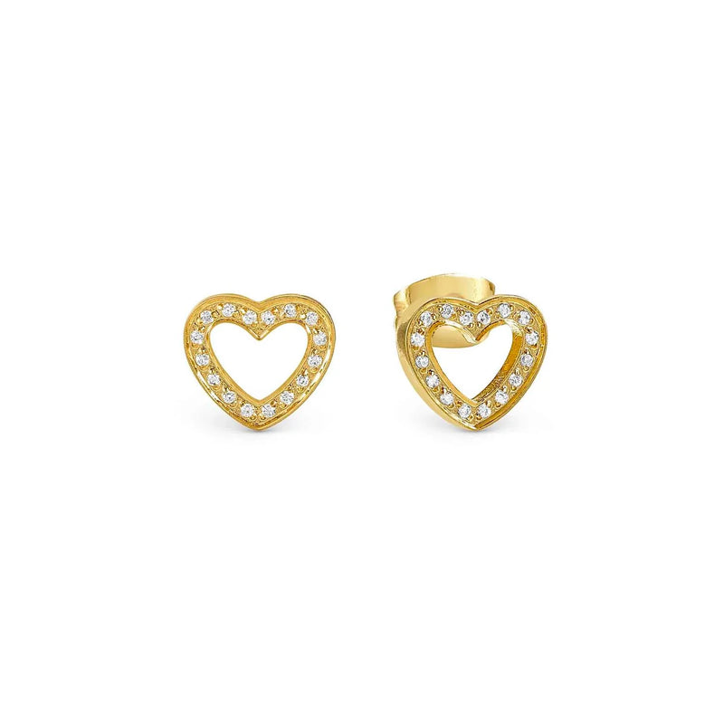 Nomination Soffio D'Amore Cubic Zirconia Heart Stud Earrings Stainless Steel Golden PVD