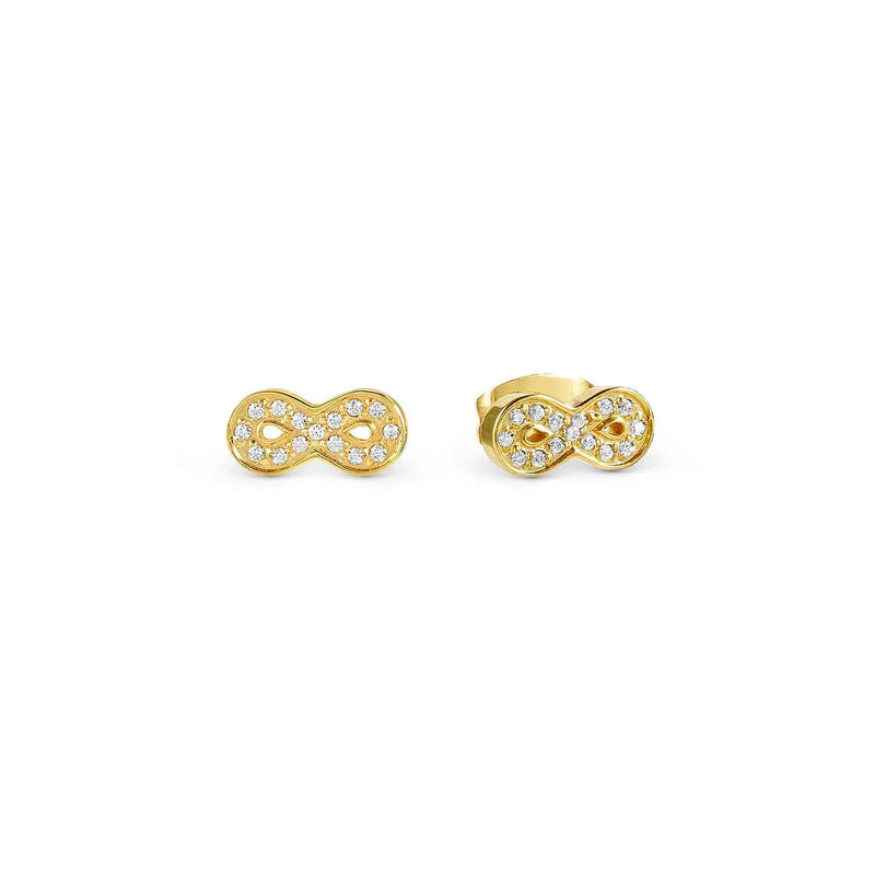 Nomination Soffio D'Amore Cubic Zirconia Infinity Stud Earrings Stainless Steel Golden PVD