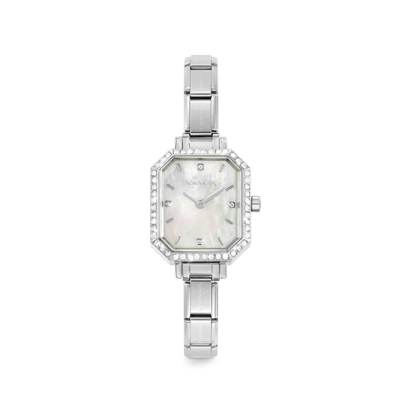 Nomination Ladies Paris Rectangular CZ Mother Of Pearl Dial Watch