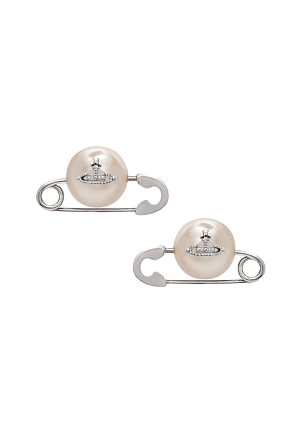 Vivienne Westwood Jordan Pearl Earrings Platinum Plated