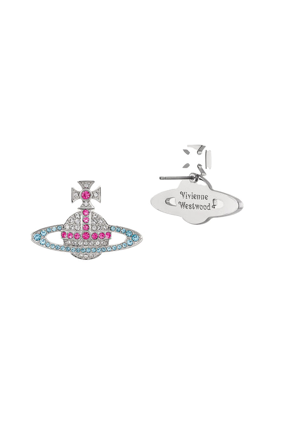 Vivienne Westwood Kika Fuchsia, Indicolite Earrings Platinum Plated