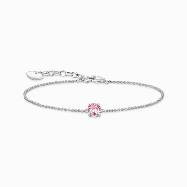 Thomas Sabo Bracelet With Single Pink Cubic Zirconia Streling Silver