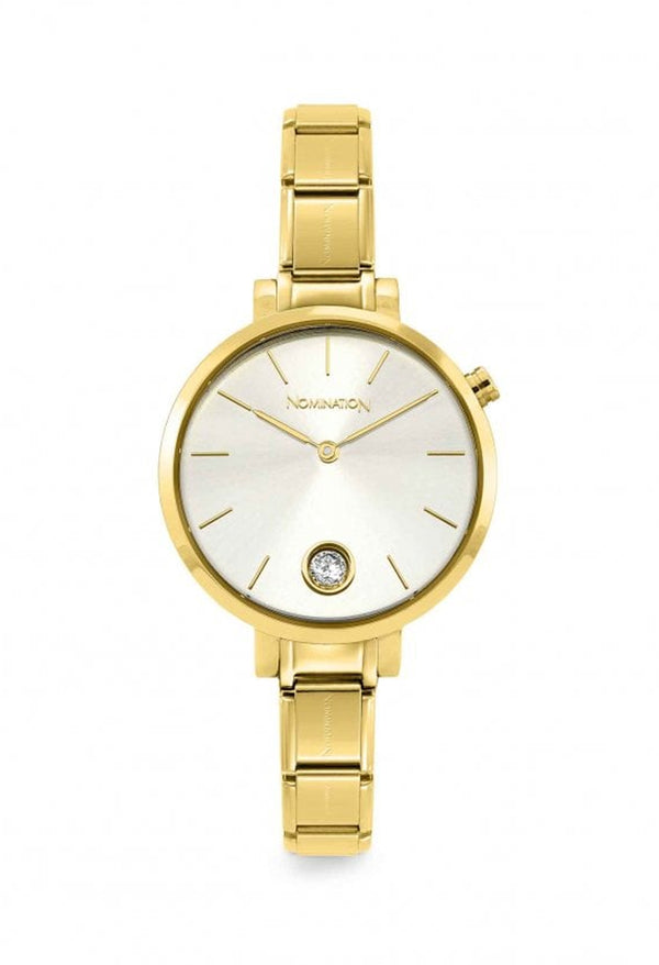 Nomination Ladies Paris Watch with Round Silver Dial Gold Plated Bracelet