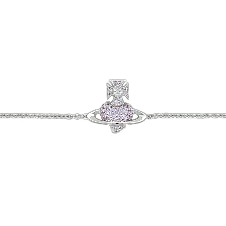 Vivienne Westwood Lilac Agnatha Bracelet Platinum Plated