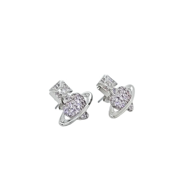 Vivienne Westwood Lilac Agnatha Earrings Platinum Plated