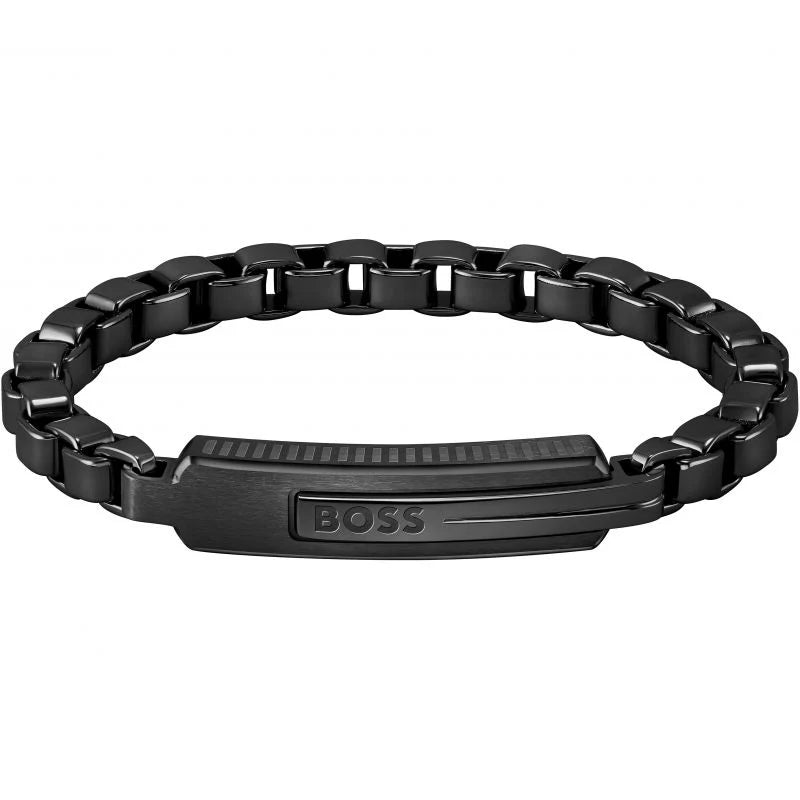 BOSS Mens Black Ion Plated Orlado Bracelet