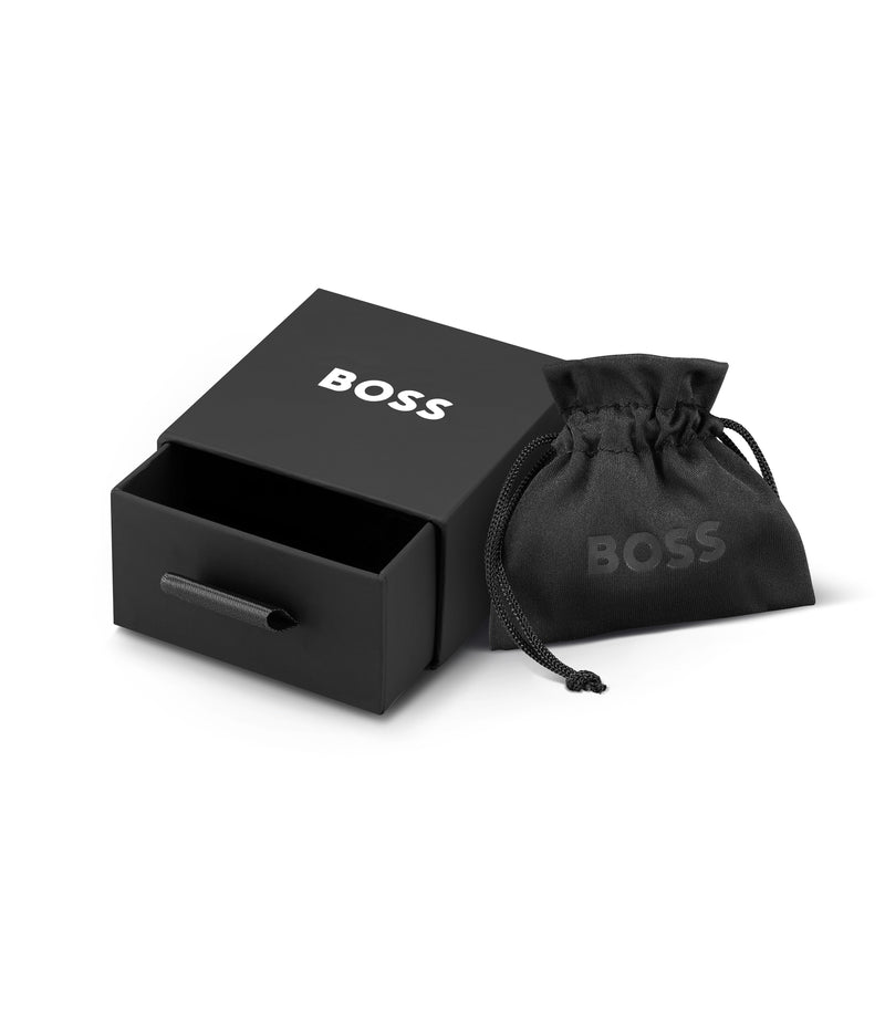 BOSS Double B Stud Earrings in Stainless Steel