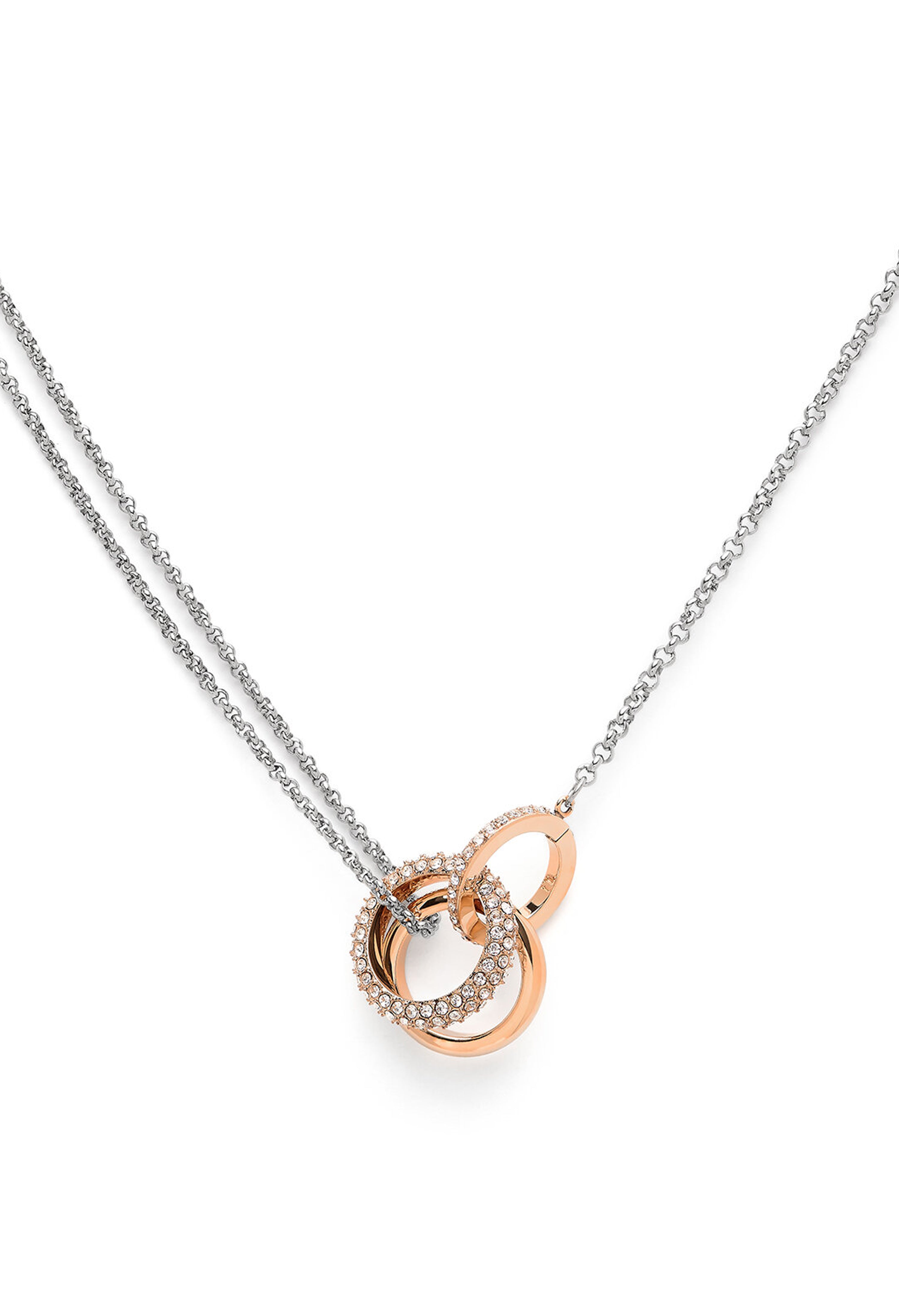 Olivia Burton Crystal Entwine Necklace in Stainless Steel Rose Gold Plated